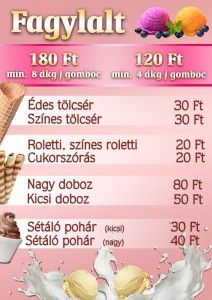 fagylalt, jegeskávé, fröccs, tábla, reklám, design
